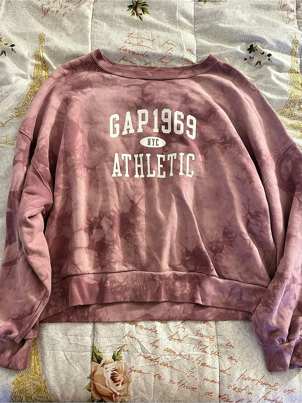 GAP Tie-Dye 1969 Athletic Sweatshirt Pink Large